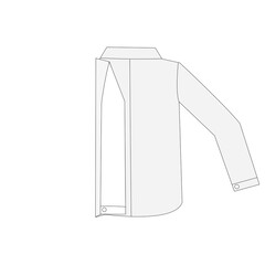 洗濯物の畳み方。白シャツ左肩を折る