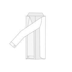 洗濯物の畳み方。白シャツ右を折る