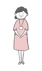 笑顔で立つ女性看護師