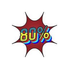 percentage discount sale 80 percent  illustration vector suitable for shop market and etc