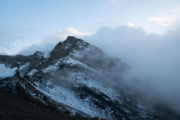 snow covered mountains