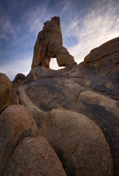 Lady Boot Arch at sunset, Alabama Hills, Lone Pine, California