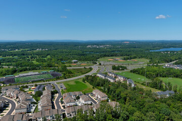 Fototapeta na wymiar Aerial view of the Brambleton area of Ashburn, Loudoun County, Virginia.