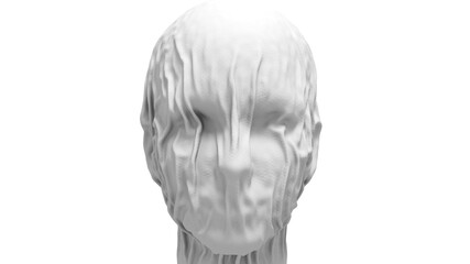 face close-up covered with cloth