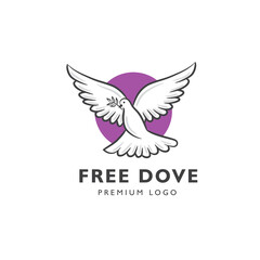 Abstract flying white dove vector