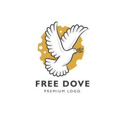 Abstract flying white dove vector