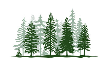 pine trees silhouette vector illustration