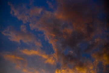 abstract background view of the colorful twilight sky.In the evening, the colorful changes (pink,...