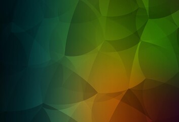 Fototapeta premium Dark Green, Red vector background with triangles.
