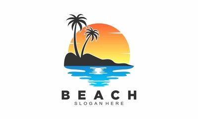 Fototapeta na wymiar Beach logo design