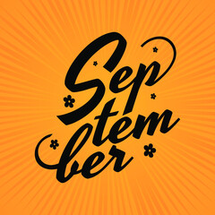 typography lettering september text calendar event autumn event