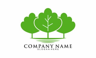 Three leaf modern vector logo