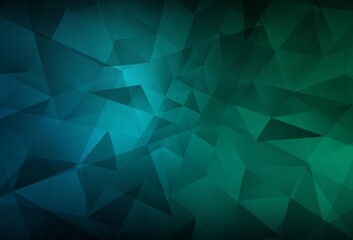 Obraz premium Dark Blue, Green vector shining triangular background.