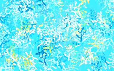 Fototapeta na wymiar Light Blue, Yellow vector elegant wallpaper with leaves, branches.