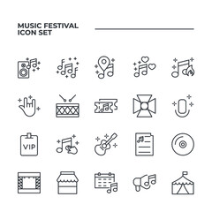 Fototapeta na wymiar Music Festival set icon, isolated Music Festival set sign icon, vector illustration
