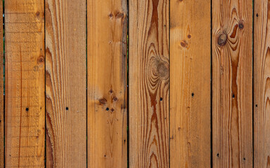 Old brown wooden wall, detailed photo background texture. Wooden fence boards close up.