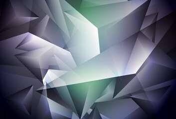 Dark Blue, Green vector background with triangles.