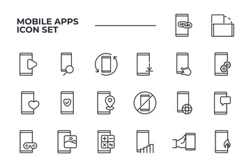 Mobile Apps set icon, isolated Mobile Apps set sign icon, vector illustration
