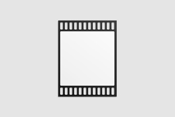 Black Film Strip For Photo Mockup. 3D Render.