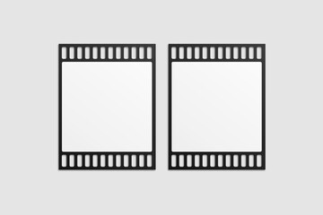 Black Film Strip For Photo Mockup. 3D Render.