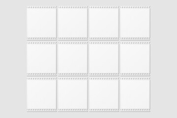 White Film Strip For Photo Mockup. 3D Render.