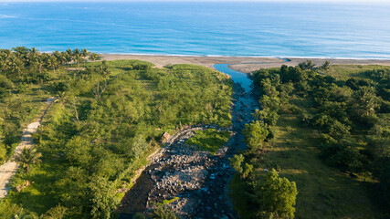 River flowing toward the ocean