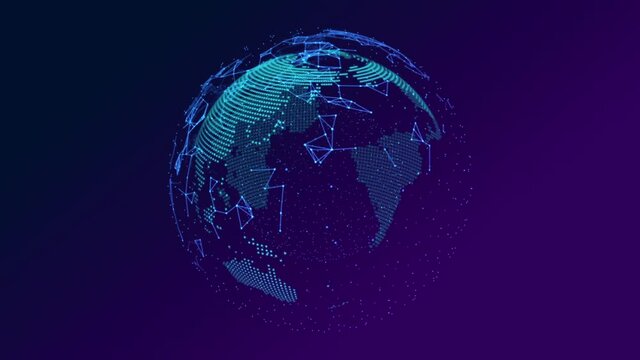 Dot matrix earth globe cyber system