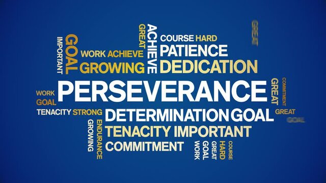 Perseverance Animated tag word cloud;text design animation kinetic typography seamless loop.