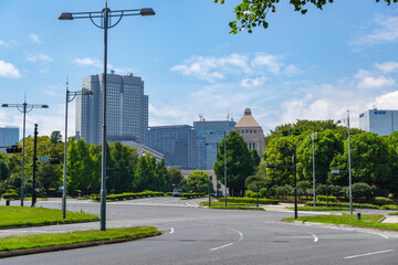 六本木通りへ向けて　桜田門から内堀通りを三宅坂へ進む　東京、皇居
