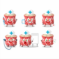 Doctor profession emoticon with dried ginger cartoon character