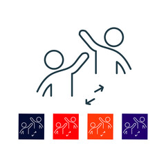 Social Distancing Thin Line Icon stock illustration 