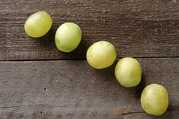 Green Grapes on Black Background
