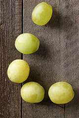 Green Grapes on Black Background