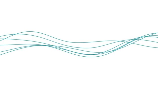 Blue flowing string of lines waving