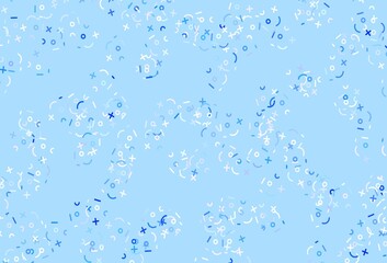 Light Pink, Blue vector texture with mathematic symbols.