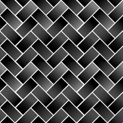 Seamless pattern of tiled cobblestone, basket. Geometric mosaic street tiles. For background, fabric,card.