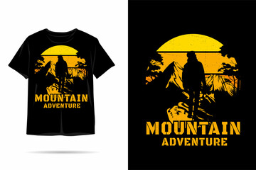Mountain adventure silhouette t shirt design