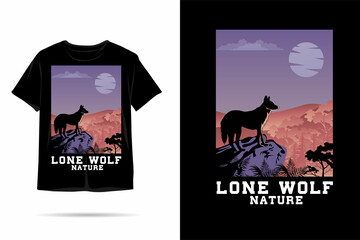 Lone wolf nature silhouette t shirt design