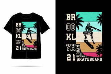 Skateboard urban team silhouette t shirt design