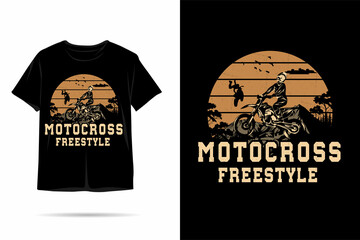 Motocross freestyle team silhouette t shirt design