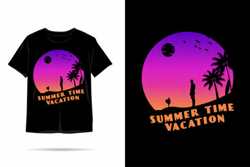 Summer time silhouette t shirt design