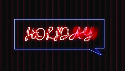  HOLIDAY LETTAR, LOGO NEON, LIGHT, neon, sign, year, light, new, design, card, party, new year, christmas, celebration, night, text, concept, illustration