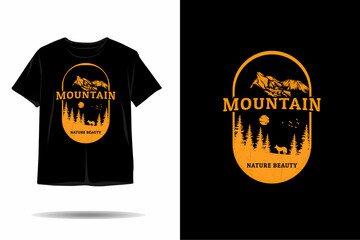 Mountain nature beauty silhouette t shirt design