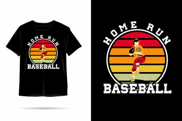 Baseball home run silhouette t shirt design