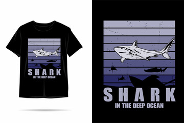 Shark deep ocean silhouette t shirt design