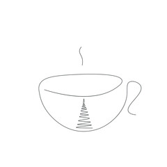 Christmas background with cup of coffee vector illustration