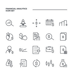 Fototapeta premium Financial Analytics set icon, isolated Financial Analytics set sign icon, vector illustration