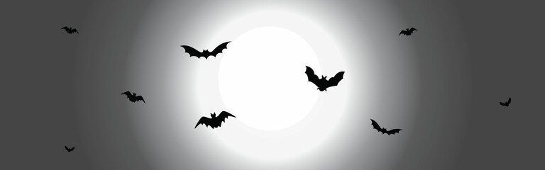Banner decor with bats for halloween night