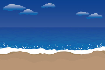 Fototapeta na wymiar Illustration of a seascape at night with no moonlight.