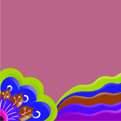 frame with colorful flower decoration Premium vector